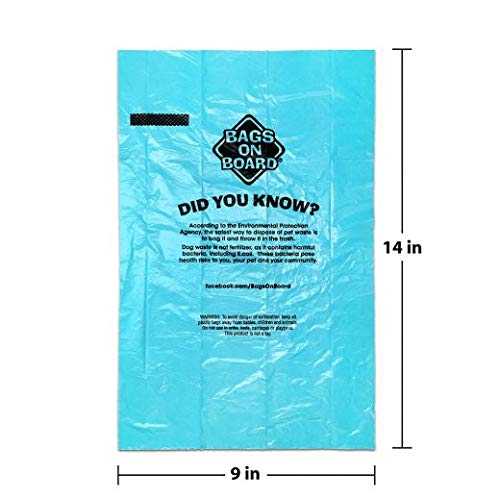 Bags On Board Ocean Scented Dog Waste Pick-up Bags - 120 Bags ,Aqua Green