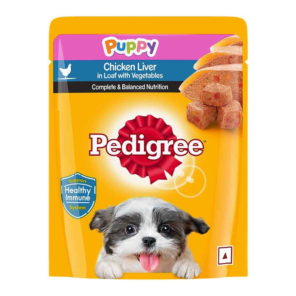 Pedigree - Puppy Wet Dog Food, Chicken Liver Flavour in Loaf with Vegetables