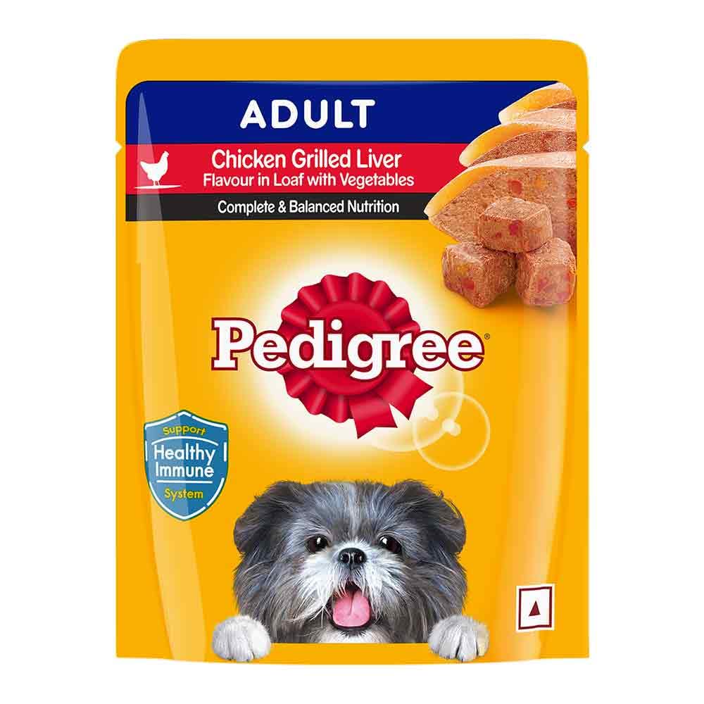 Pedigree- Adult Wet Dog Food, Chicken Grilled Liver in Loaf with Vegetables (15 X 70 g)