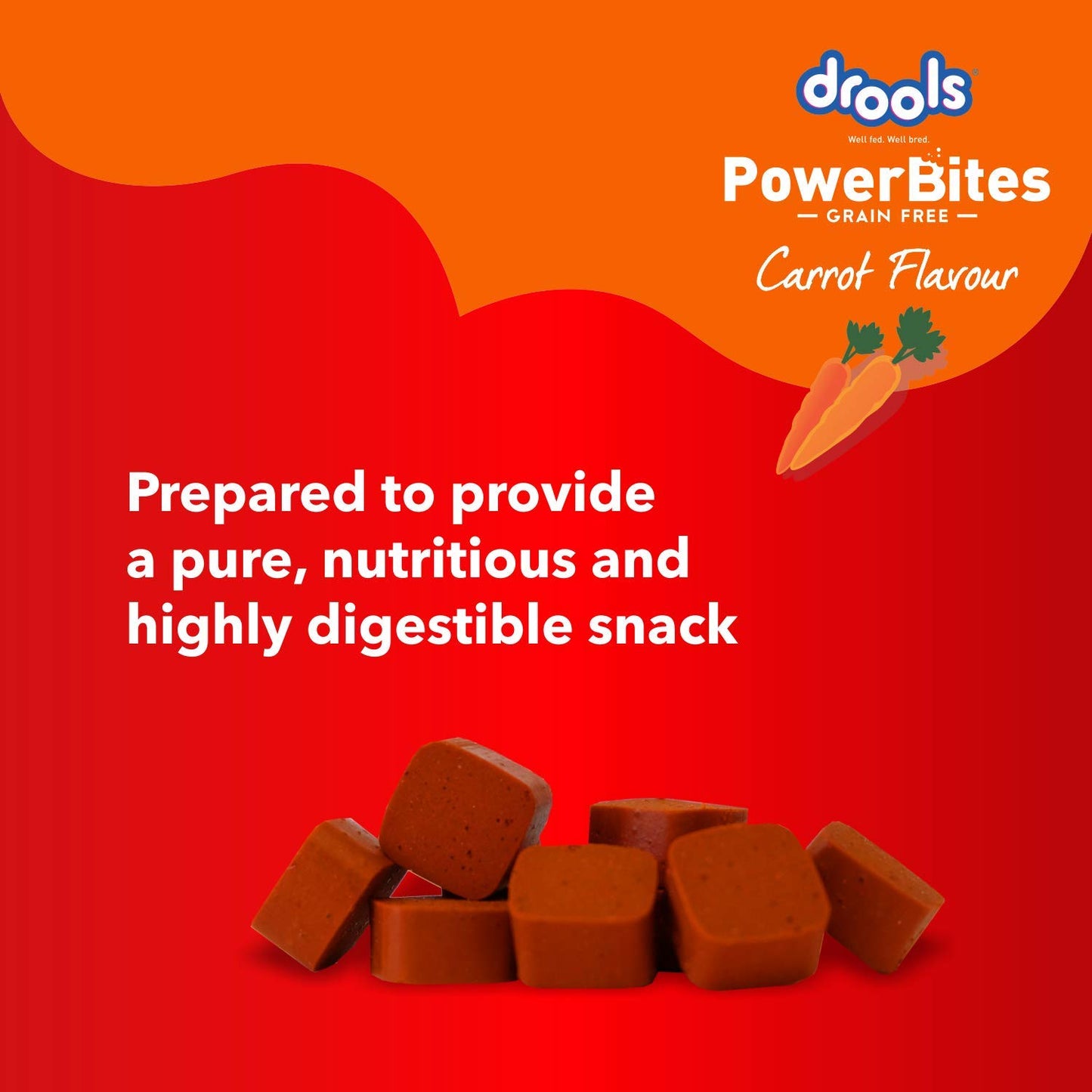 Drools - Power Bites Carrot Flavour Dog Treats