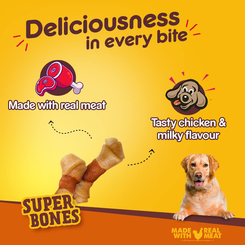 Pedigree Ranchos Super Bones Chicken & Milk Dog Treats