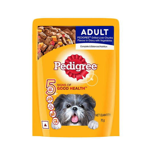 Pedigree-  Adult Wet Dog Food, Grilled Liver Chunks Flavour in Gravy with Vegetables