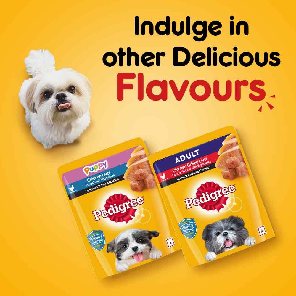 Pedigree - Puppy Wet Dog Food, Chicken Liver Flavour in Loaf with Vegetables