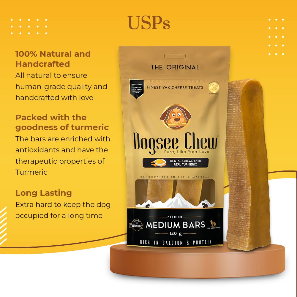 Dogsee - Chew Turmeric Chew Bars Medium Breed Dog Treats