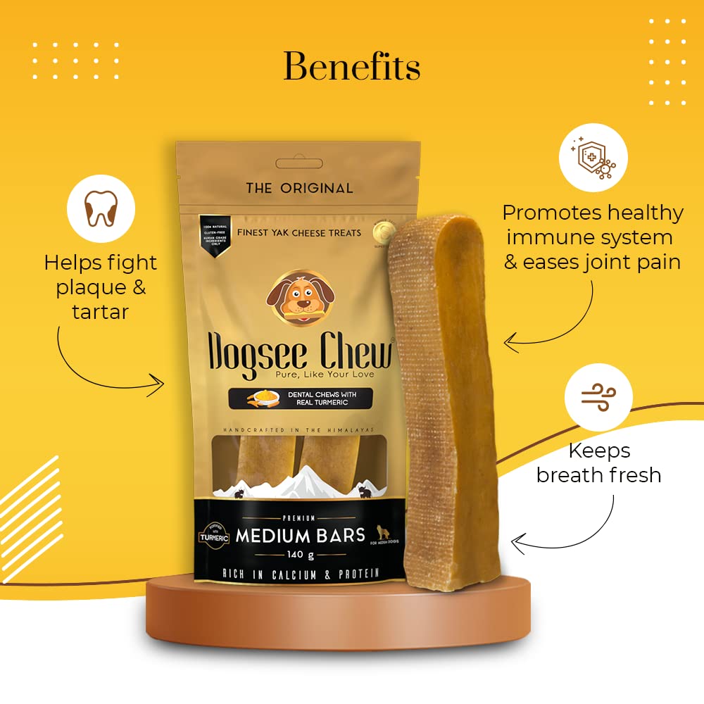 Dogsee - Chew Turmeric Chew Bars Medium Breed Dog Treats