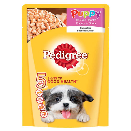 Pedigree-  Puppy Wet Dog Food, Chicken Chunks in Gravy Pouch