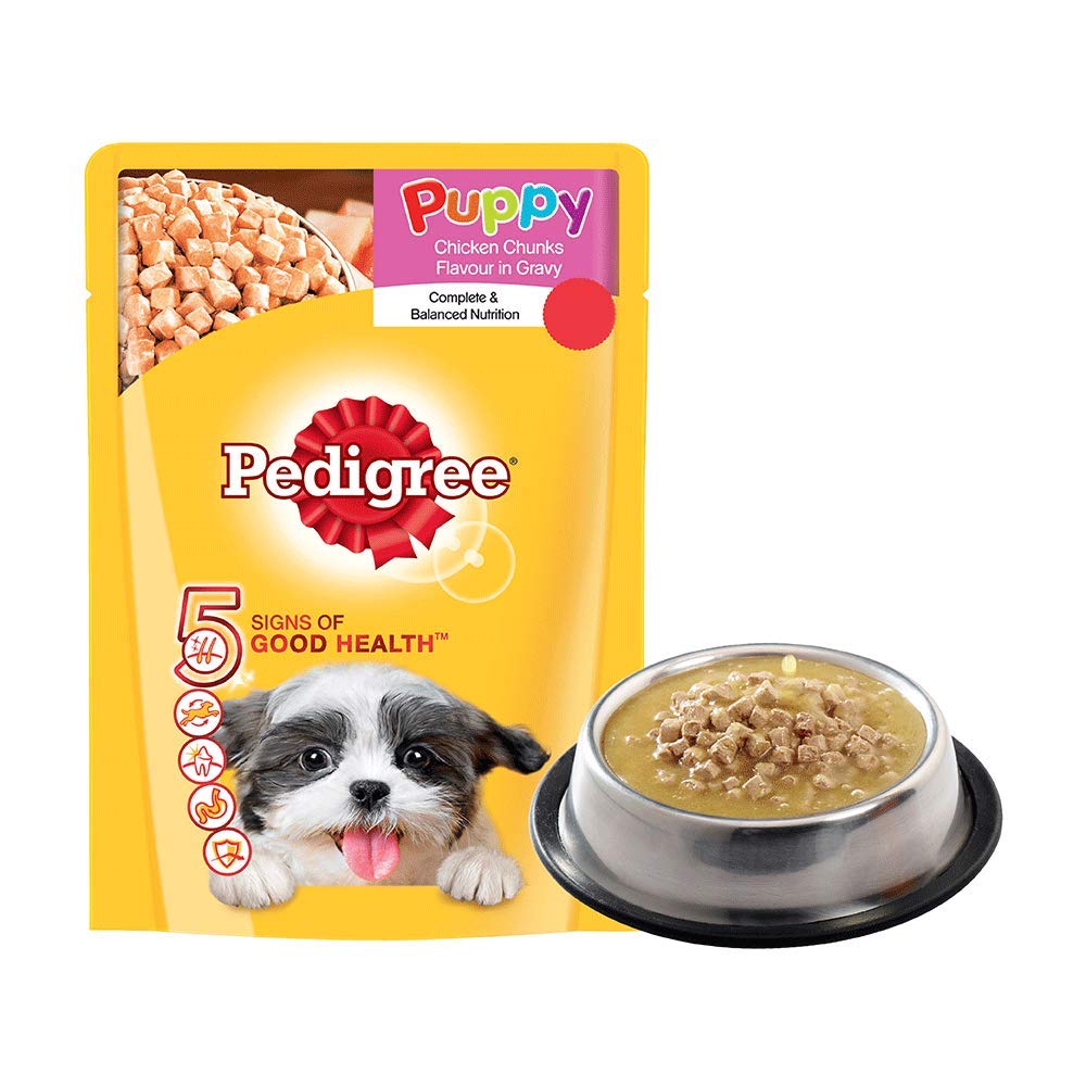 Pedigree-  Puppy Wet Dog Food, Chicken Chunks in Gravy Pouch