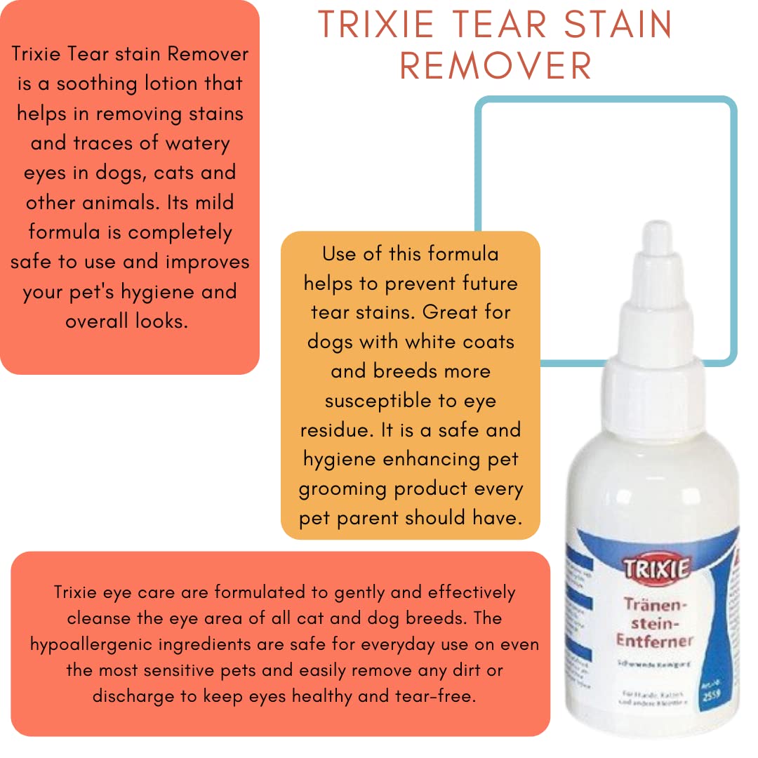 Trixie Tear stain Remover for Dogs Cats and Other Small Animals 50 ml