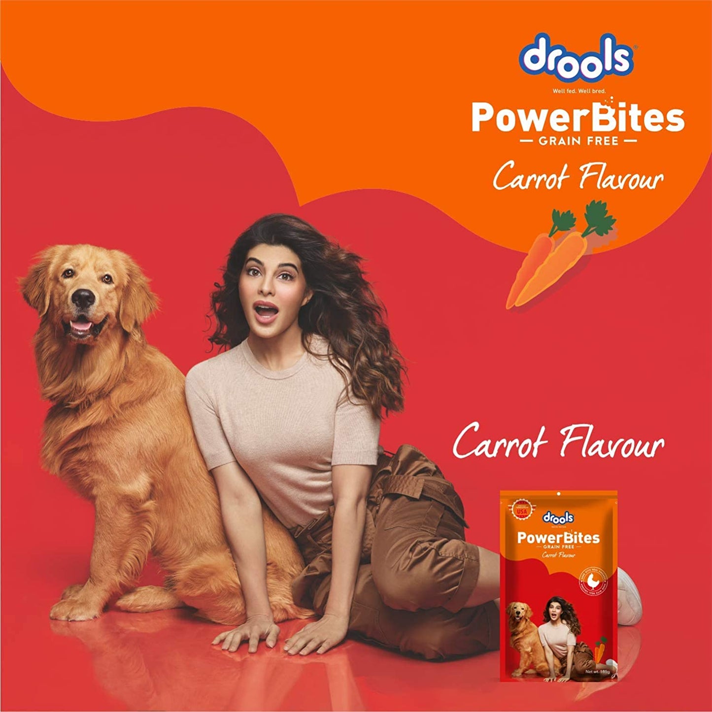 Drools - Power Bites Carrot Flavour Dog Treats