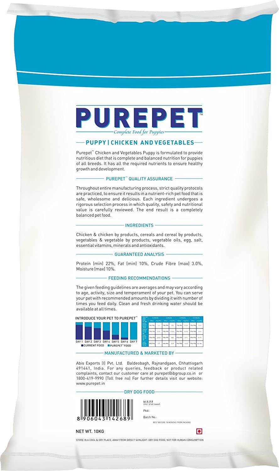 Purepet- Chicken & Vegetable Puppy Dry Food