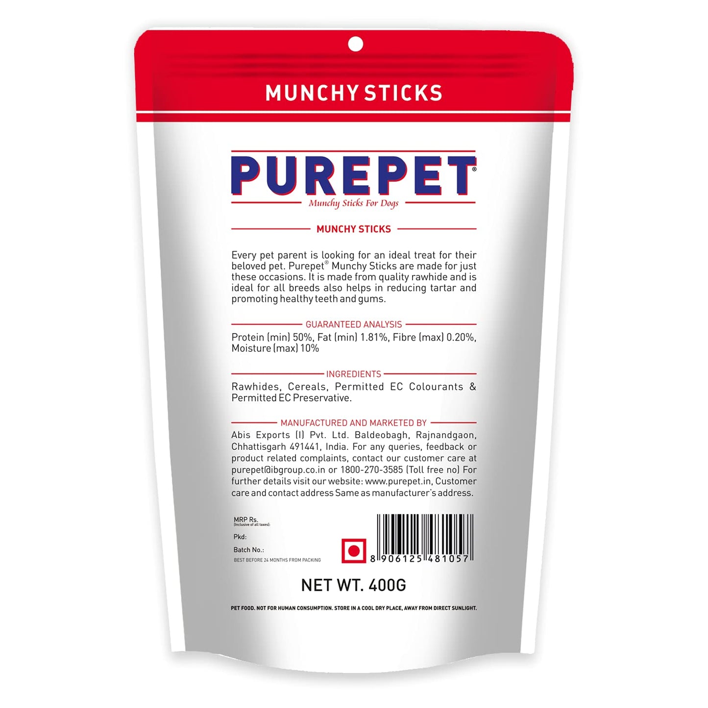 Purepet - Mutton Flavour Munchy Sticks Dog Treat