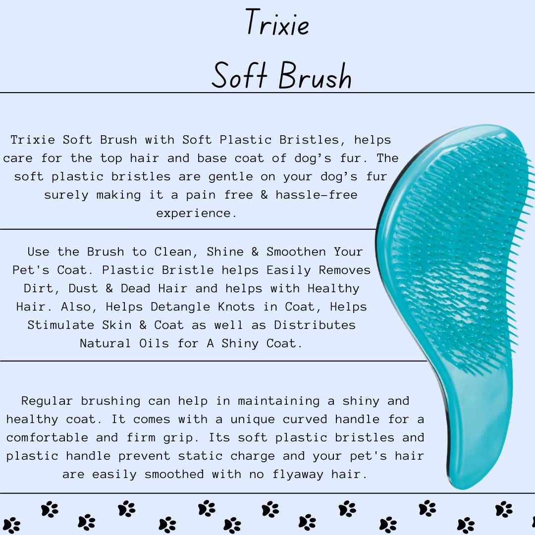 Trixie Soft Brush with Soft Platic Bristles- 19 cm