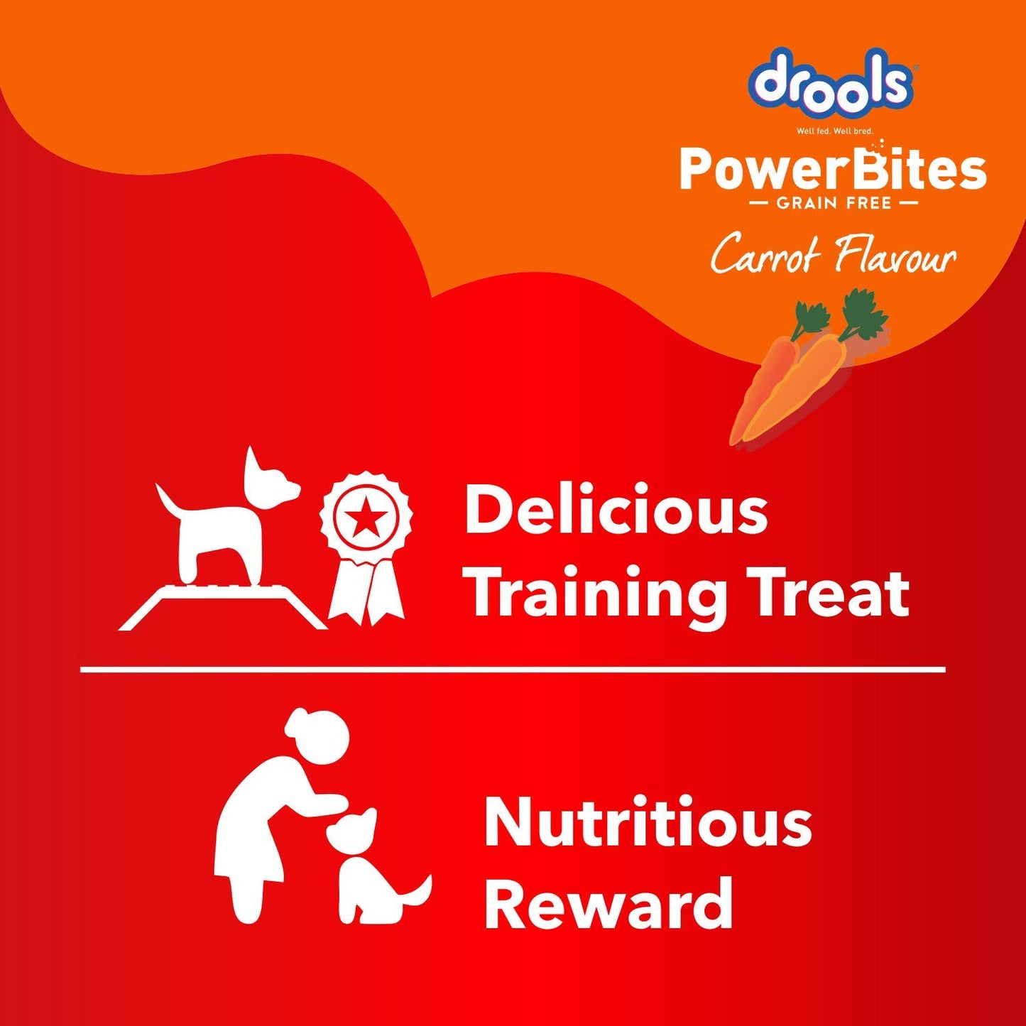 Drools - Power Bites Carrot Flavour Dog Treats