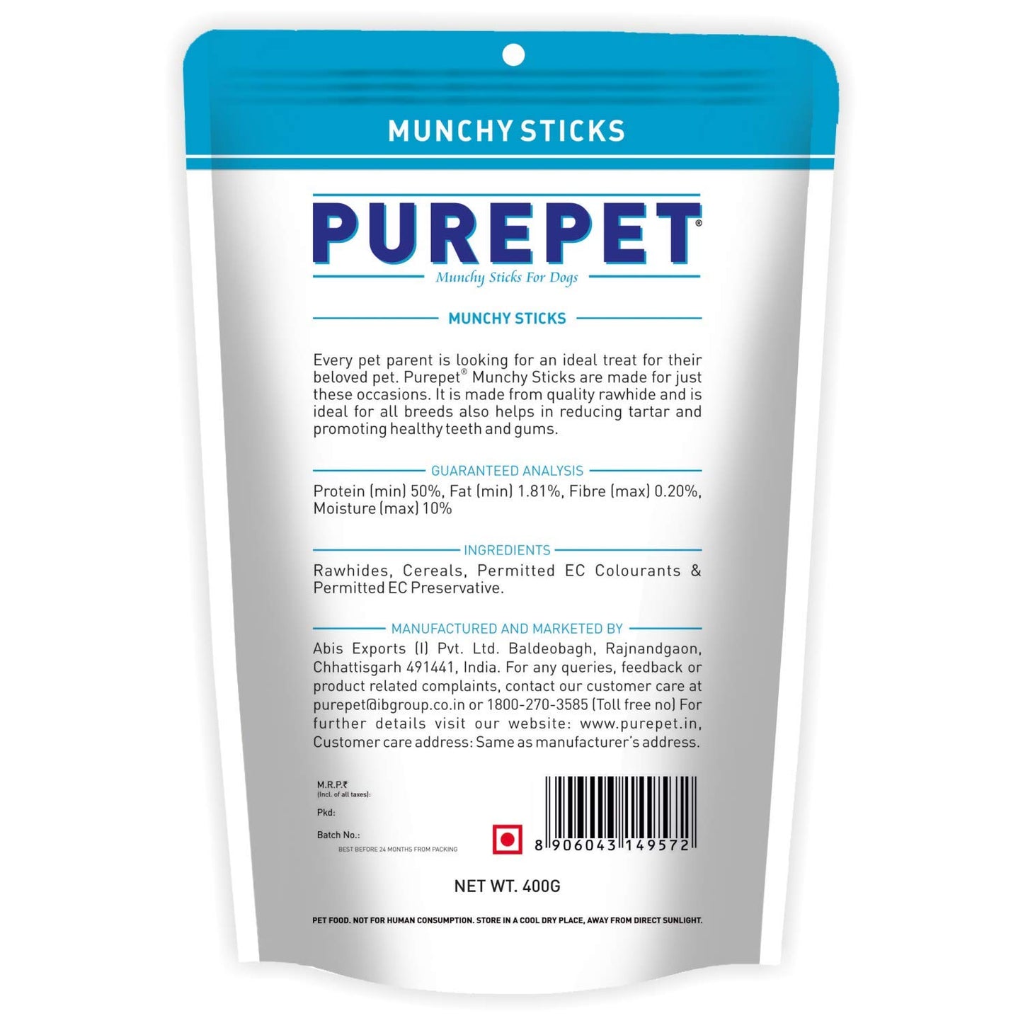 Purepet - Chicken Flavor Munchy Sticks Dog Treats