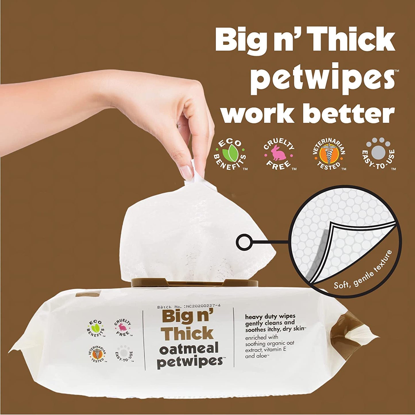 Petkin Pet Wipes for Dogs and Cats, 100 Wipes (Large)