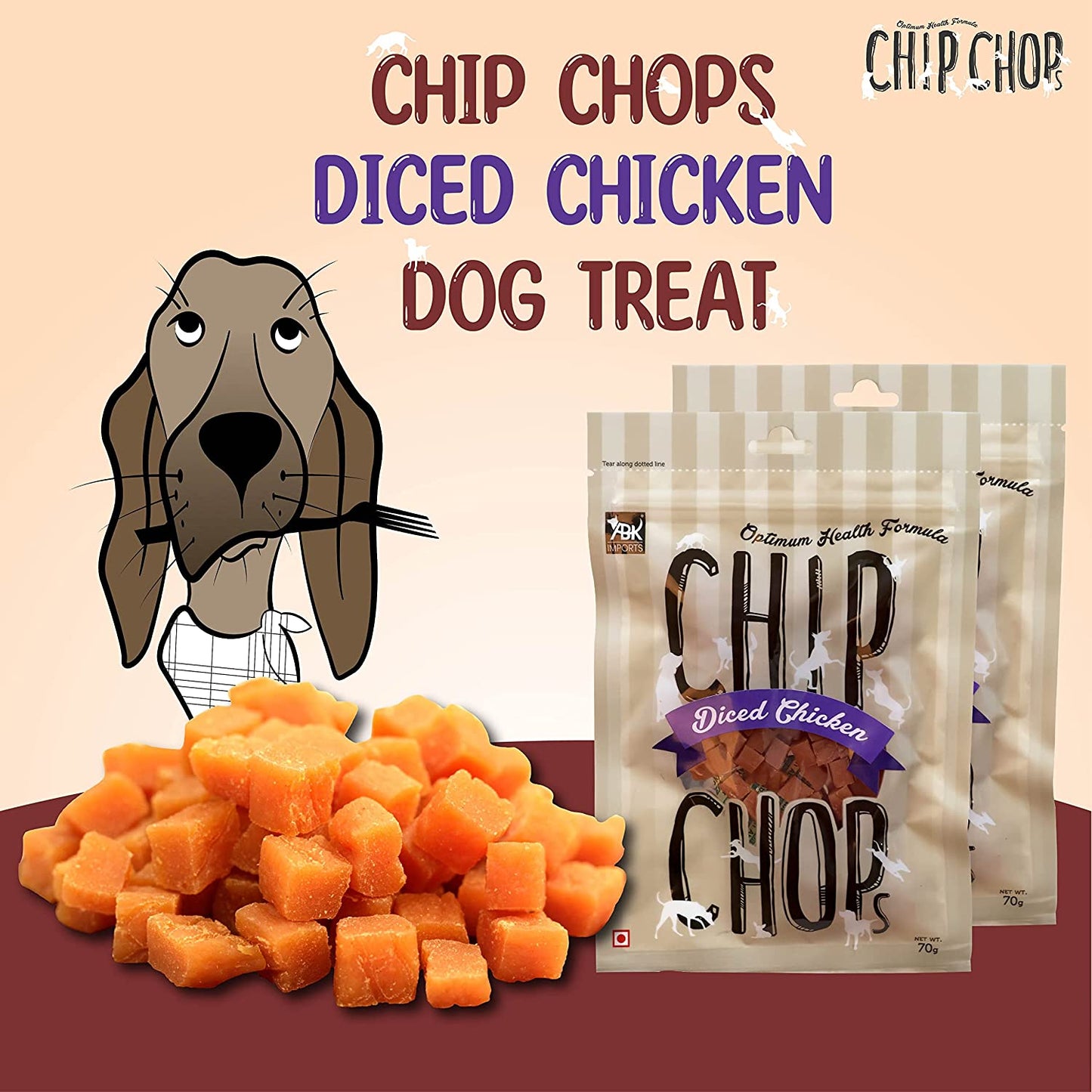 Chip Chops - Diced Chicken 70g