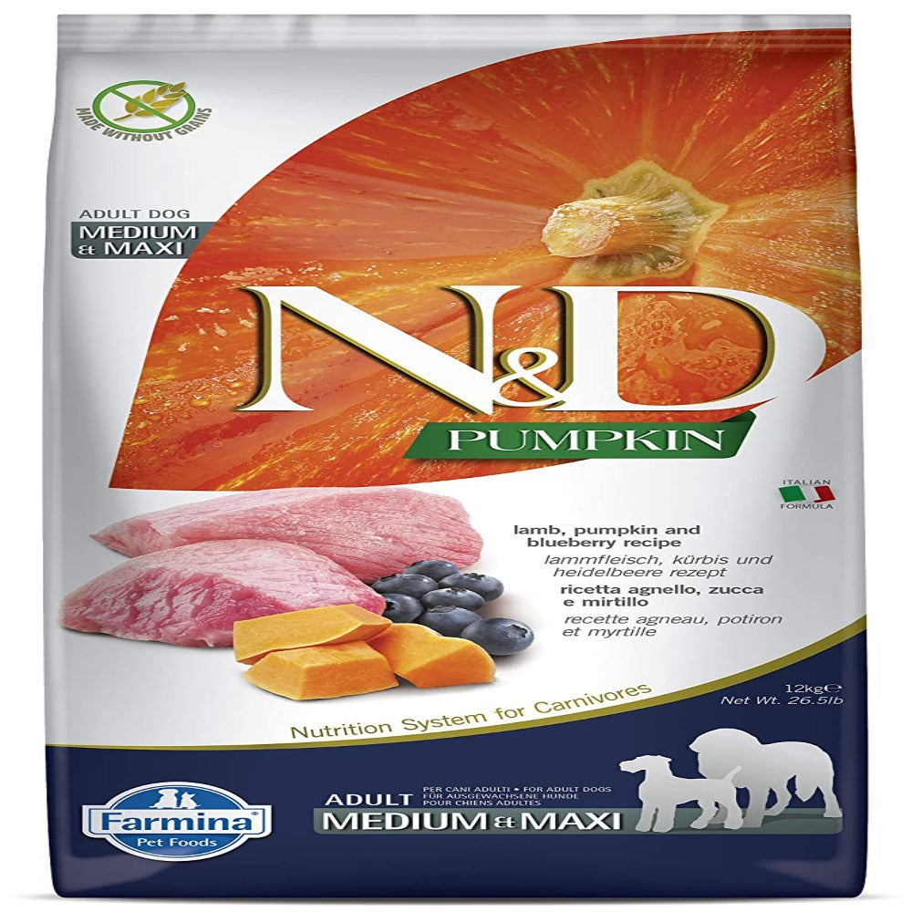 Farmina- N&D LOW ANCESTRAL GRAIN CANINE	LAMB & BLUEBERRY ADULT MEDIUM & MAXI