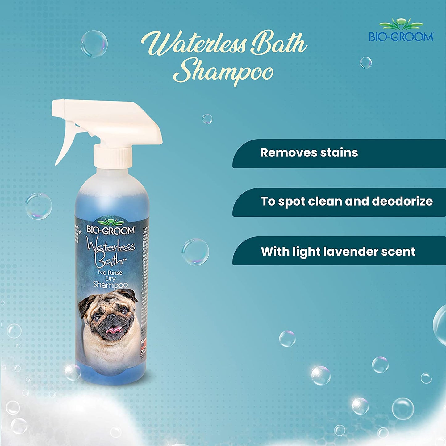 Bio-Groom Waterless Bath No Rinse Tear Free Shampoo 473ml