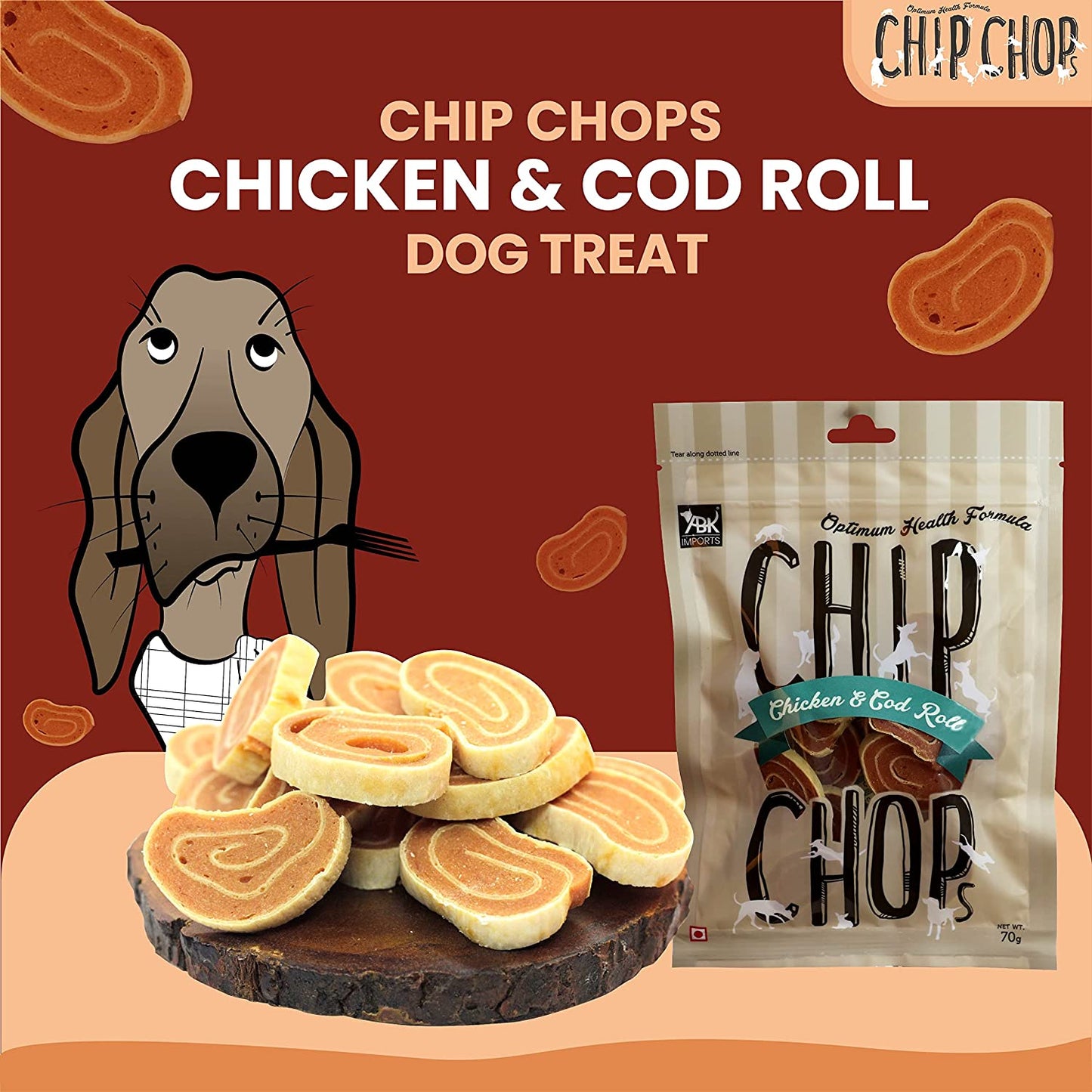 Chip Chops - Chicken and Codfish Rolls 70g