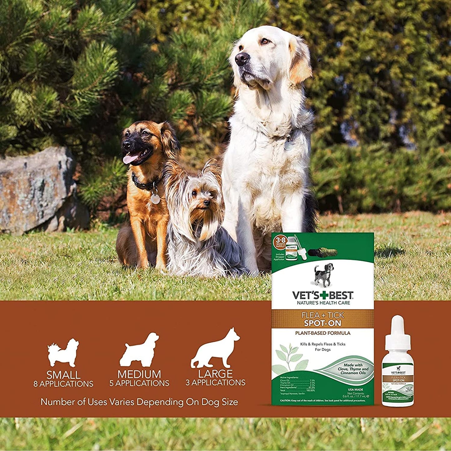 Vet's Best - Natural Spot-On Flea Repellent for Dogs