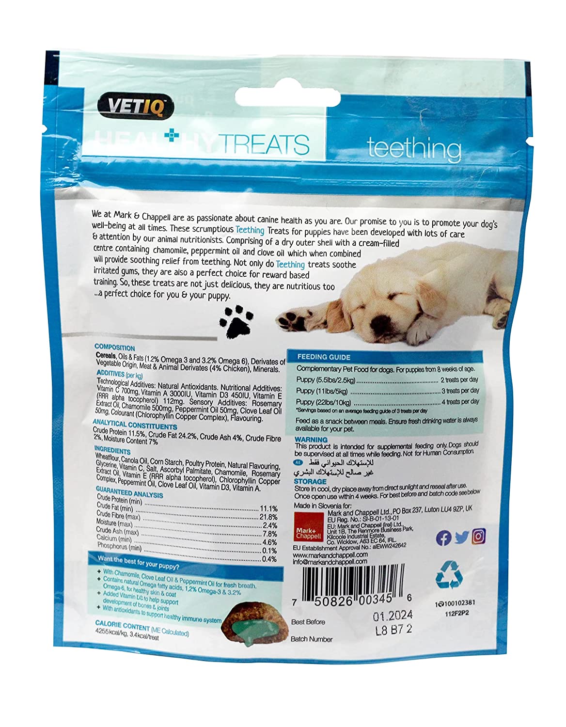 Mark and Chappell Healthy Teething Puppy Treats - 50 g