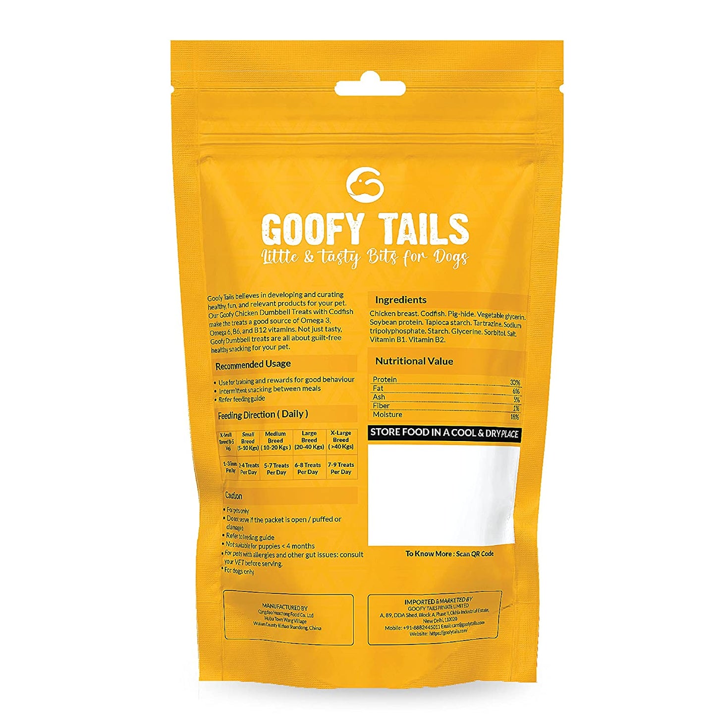 Goofy Tails Chicken And COD Dumbell Dog Treats (2 x 70 g)