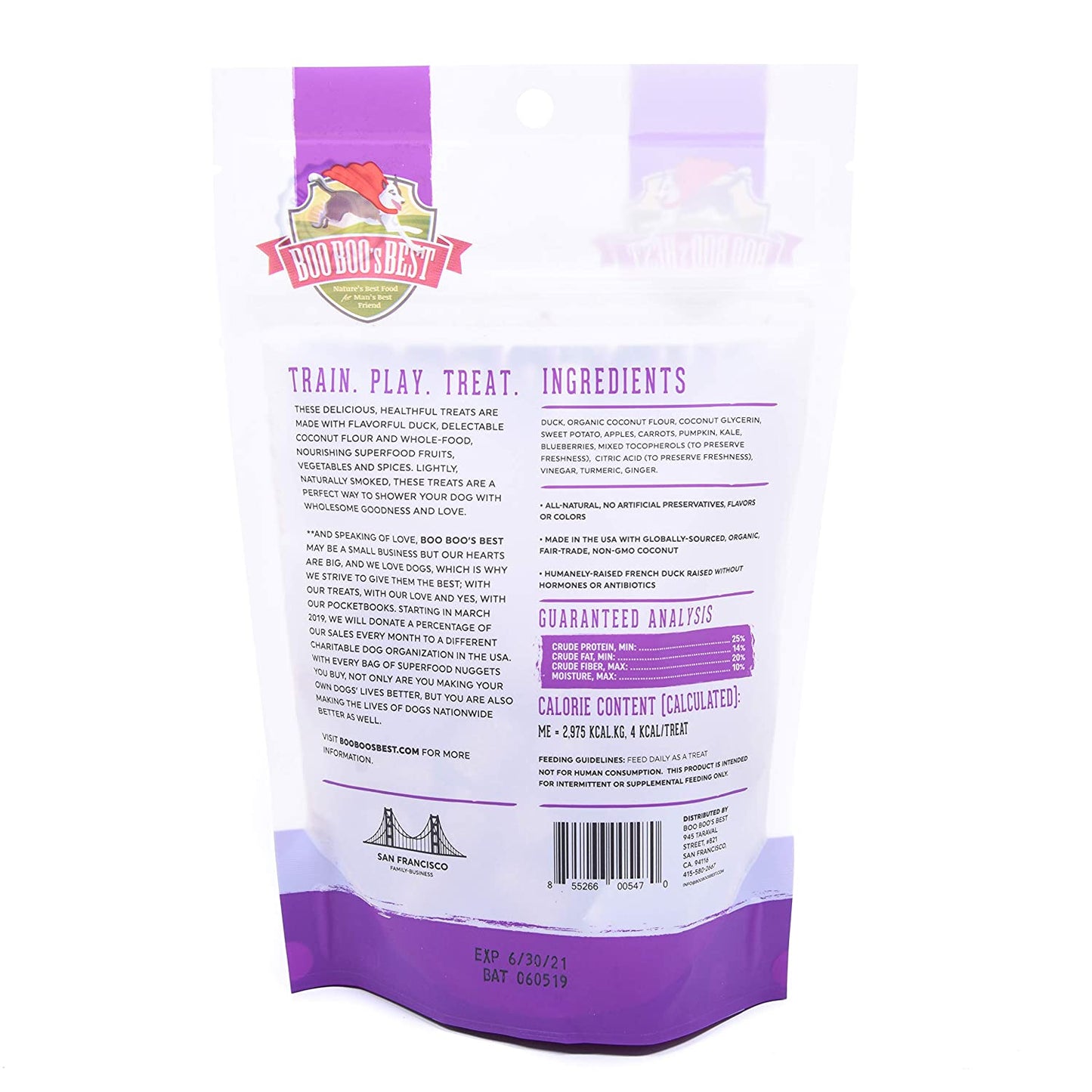 SuperFood Nuggets Treats for Dogs - Duck Recipe 102g