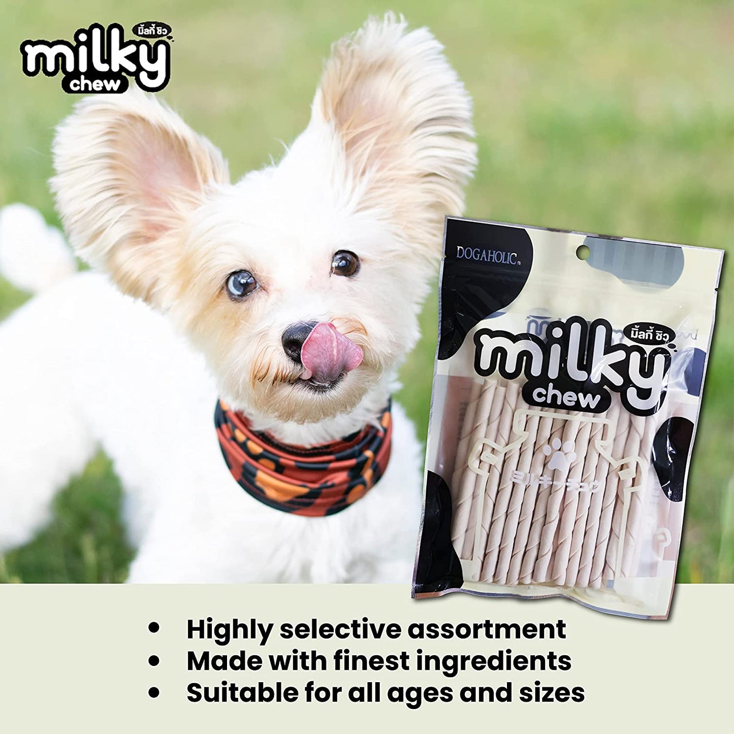 Dogaholic- MILKY CHEW Stick Style (30 Pieces)