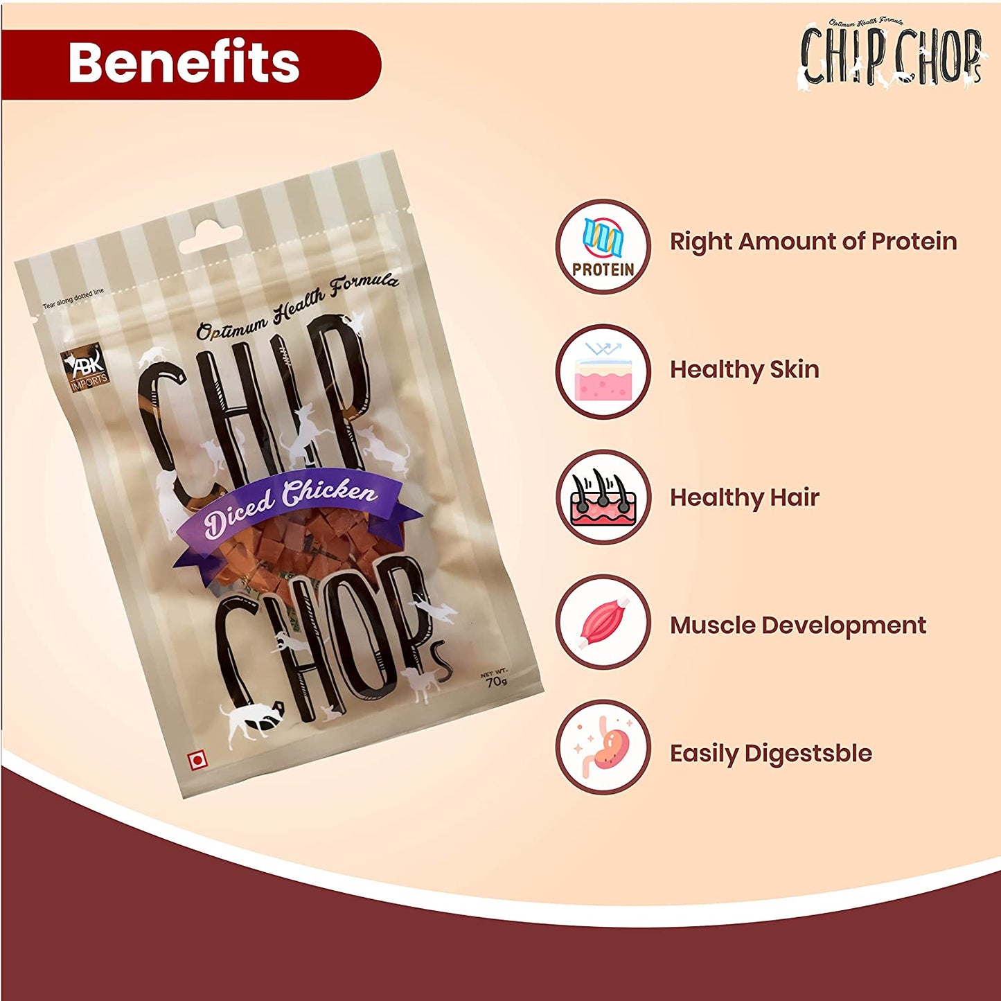 Chip Chops - Diced Chicken 70g