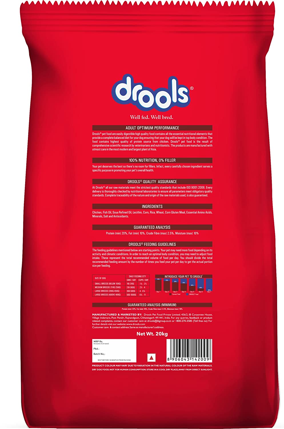 Drools- Optimum Performance Adult Dog Dry Food