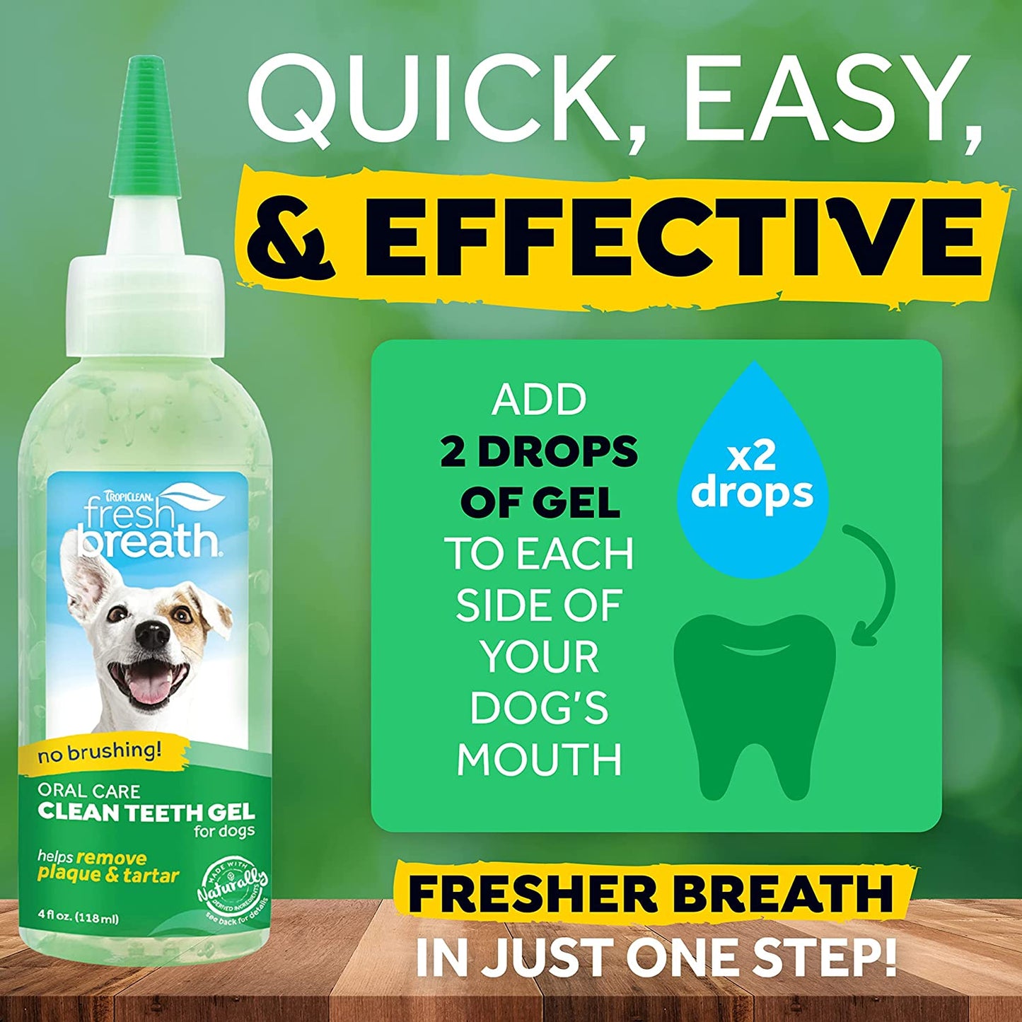 Tropiclean Fresh Breath Plaque Remover Pet Clean Teeth Gel - 59 ml