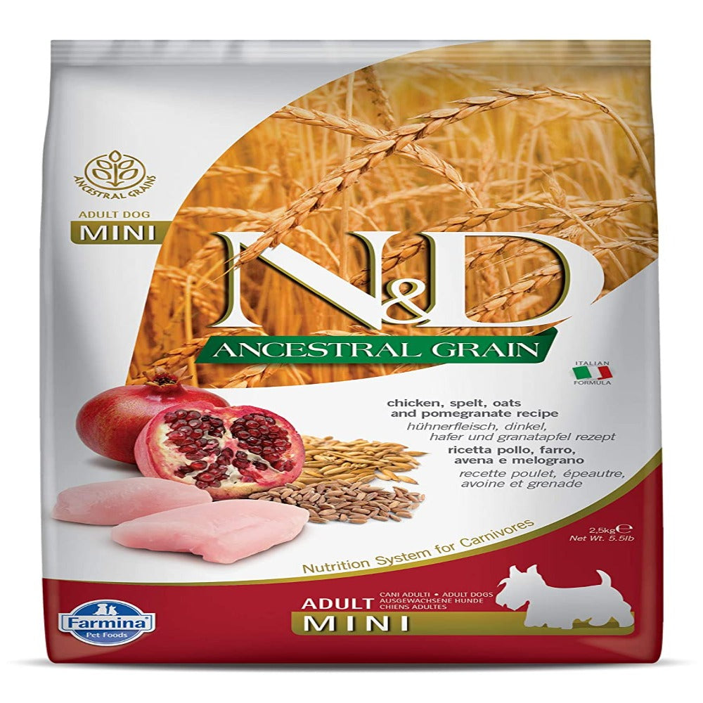 Farmina- N&D LOW ANCESTRAL GRAIN CANINE CHICKEN & POMEGRANATE ADULT MINI