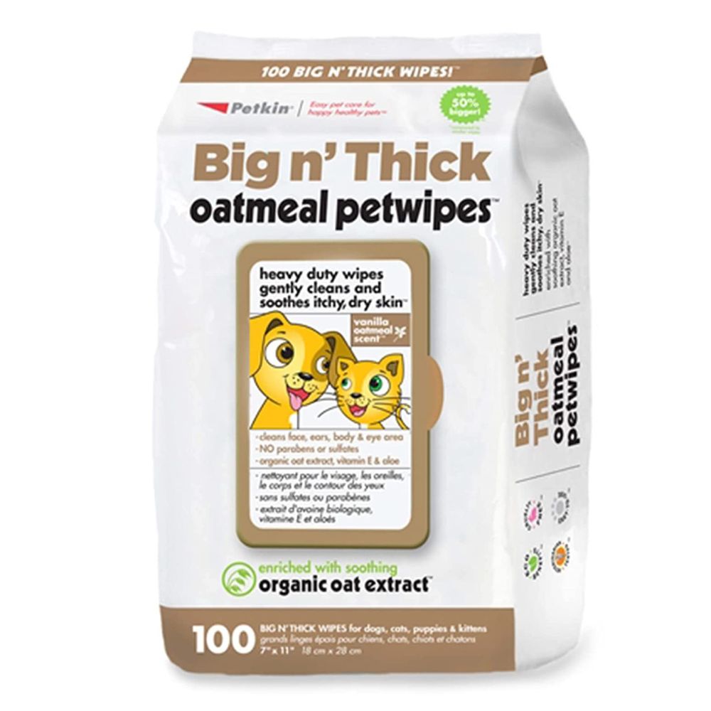 Petkin Pet Wipes for Dogs and Cats, 100 Wipes (Large)