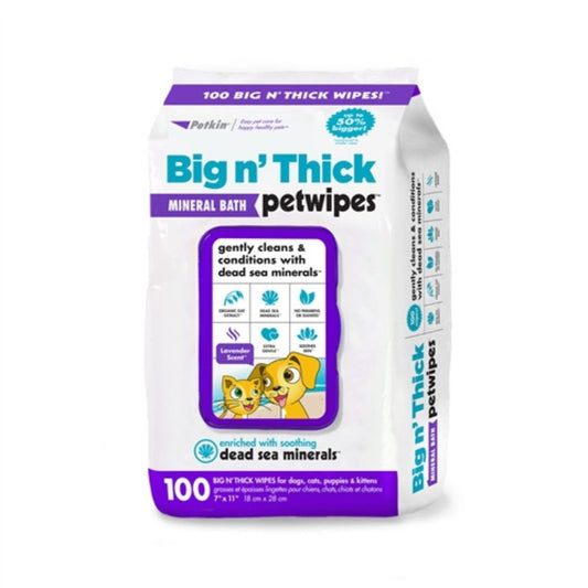 Petkin Big n' Thick Mineral Bath Petwipes (100ct)