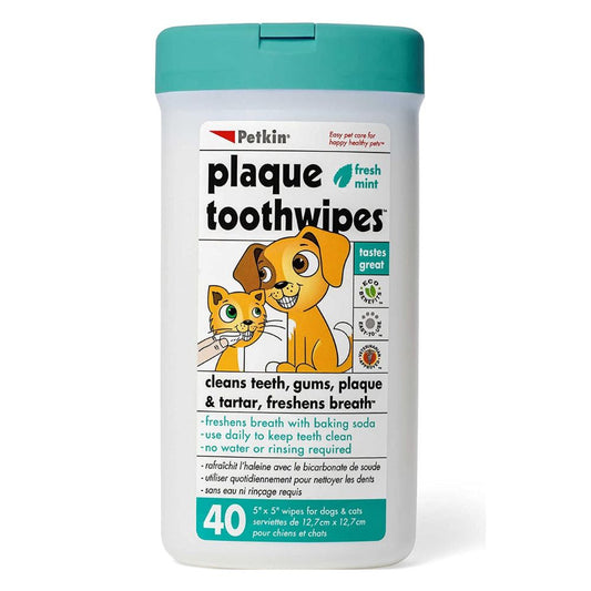 Petkin 40-Count Plaque Toothwipes (1 Pack)