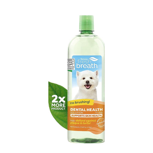 TropiClean Fresh Breath Dog Dental Water Additive - Dog Breath Freshener For Skin & Coat Support 473 ml