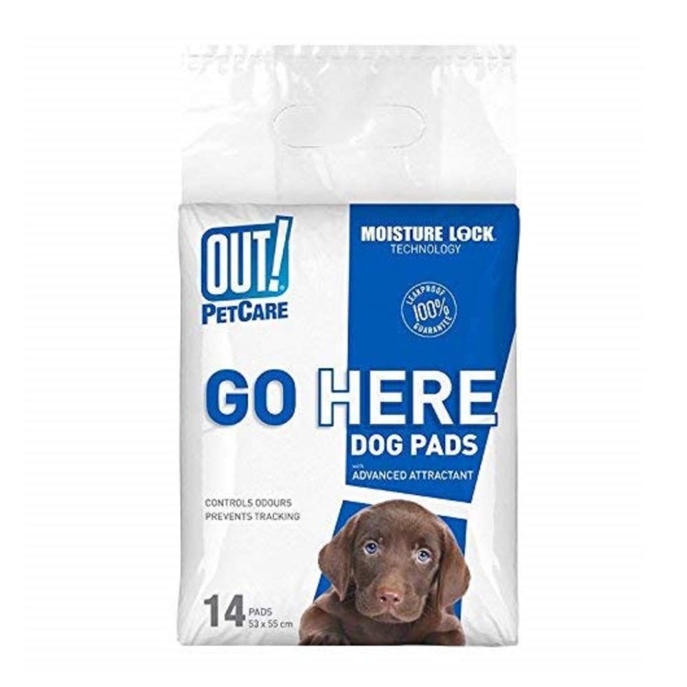 OUT Moisture Lock, Dog Training Pads,14 Pcs - 60 x 60 cm