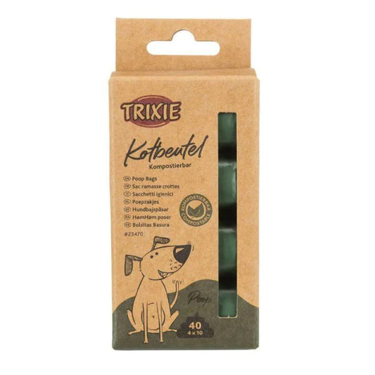 Trixie Dog Dirt/Poop Bags Biodegradable Brown, 4 rolls of 10pcs