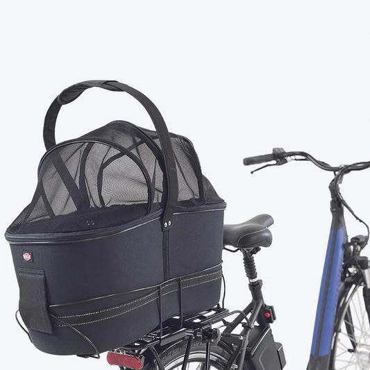 Trixie Bicycle Black Basket for Wide Bike Racks Hold Upto 8 kg - 29 X 49 X 60 cm