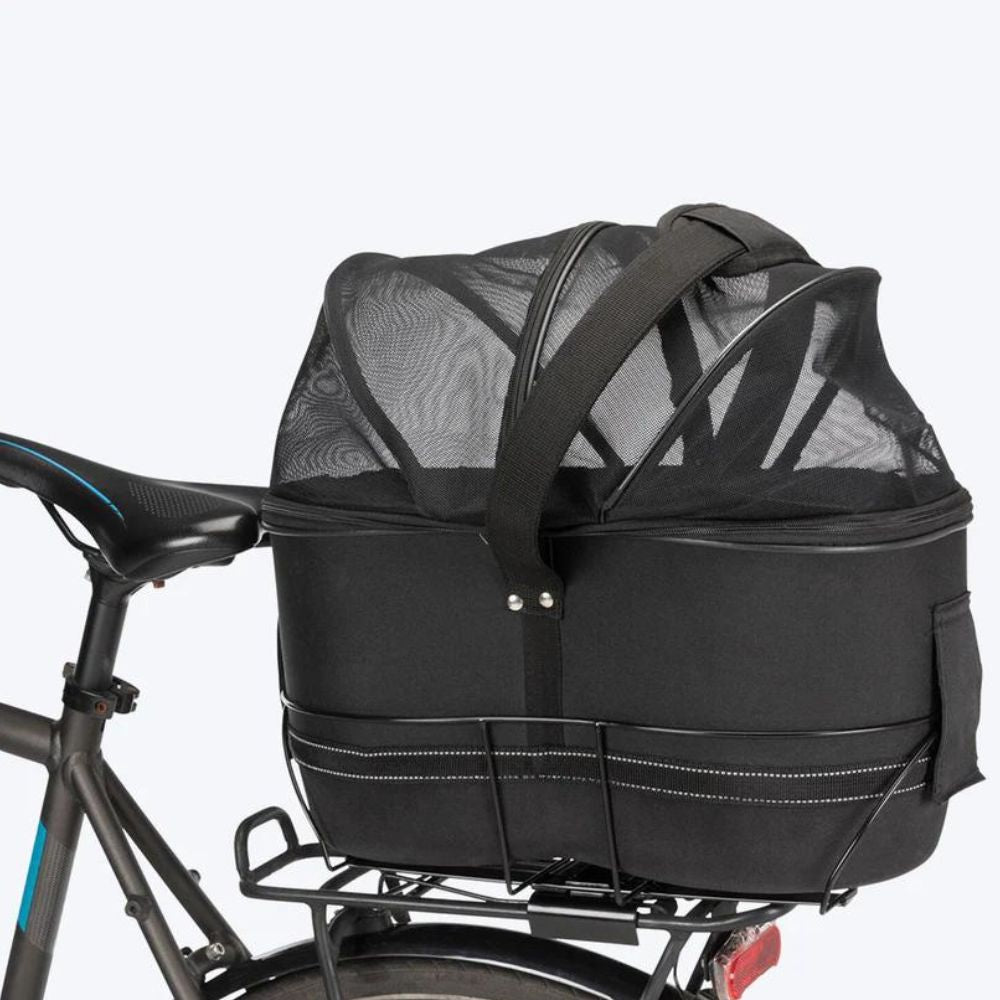 Trixie Bicycle Black Basket for Wide Bike Racks Hold Upto 8 kg - 29 X 49 X 60 cm