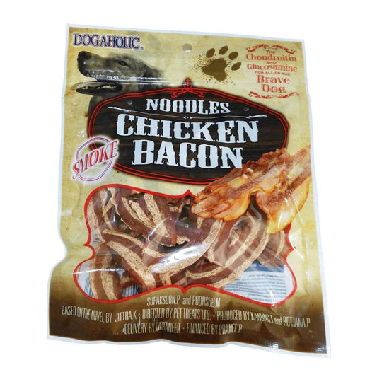 Dogaholic Noodles Smoked Chicken Bacon Strips Dog Treats - 130 g