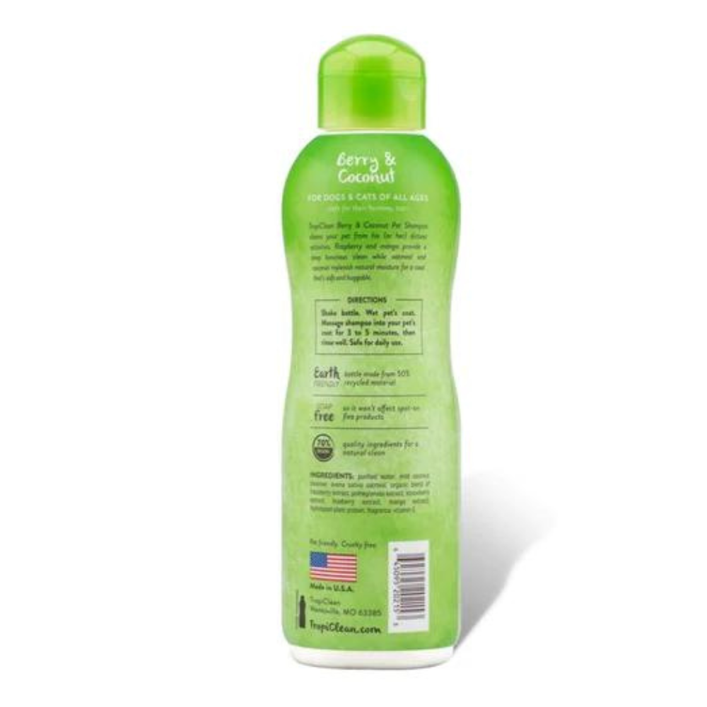 Tropiclean Berry & Coconut Shampoo, Deep Cleaning - 335ml