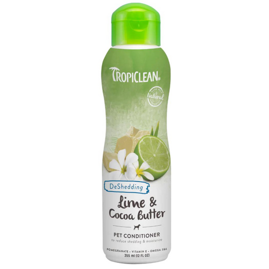 Tropiclean Lime & Cocoa Butter Pet Conditioner, Deshedding - 355ml