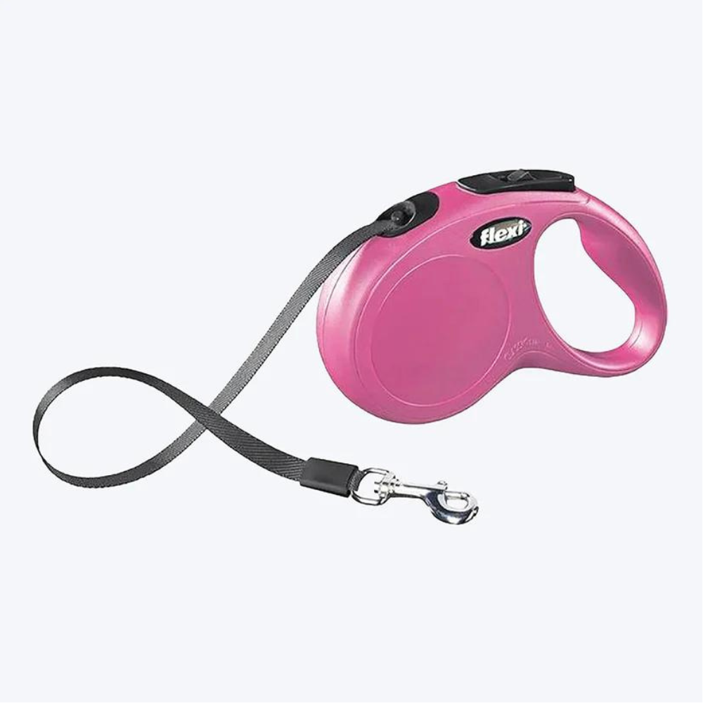 Flexi New Classic Tape Retractable Dog Leash Pink - 5m