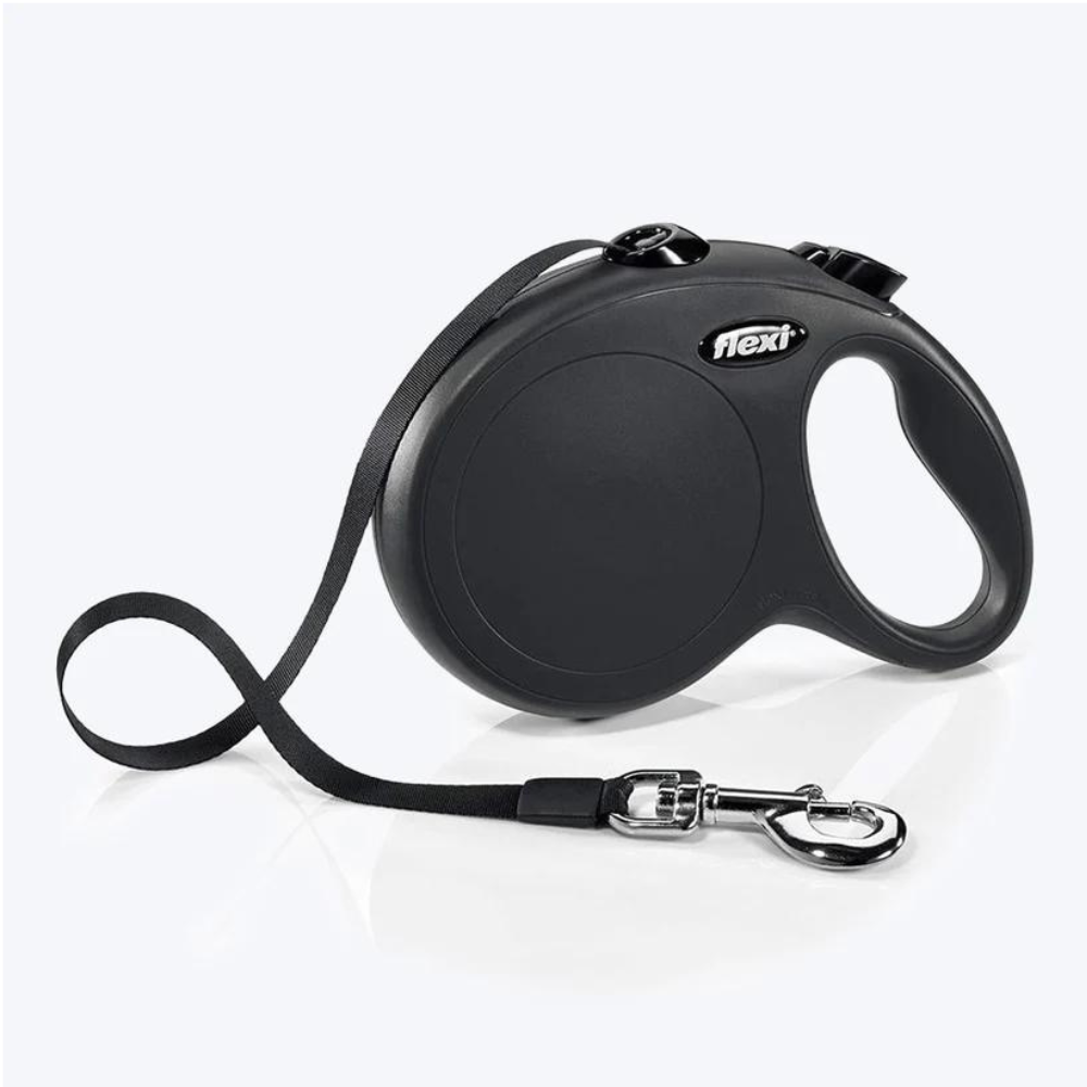 Flexi New Classic Tape Retractable Dog Leash Black - 5m