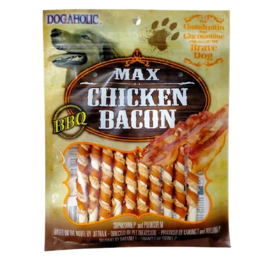 Dogaholic Max Barbeque Chicken Bacon Sticks Dog Treats - 10 pcs