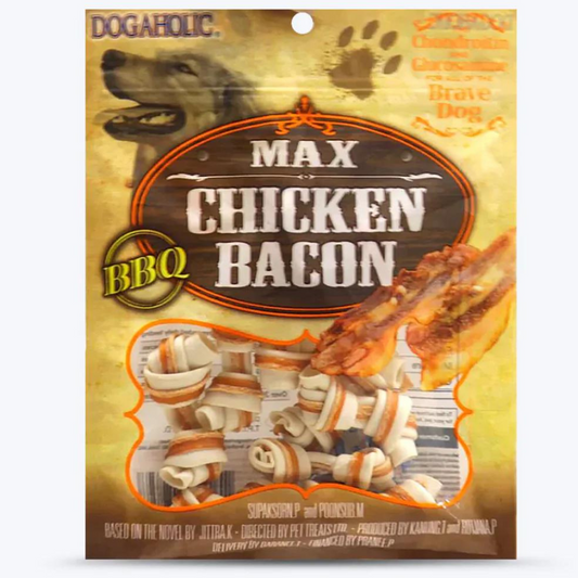 Dogaholic Chicken Bacon Bone BBQ Dog Treat - 10 pcs