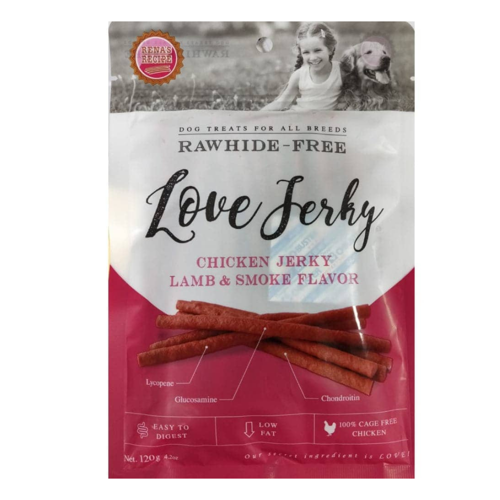 Rena Love Lamb and Smoke Jerky Dog Treats - 120 g