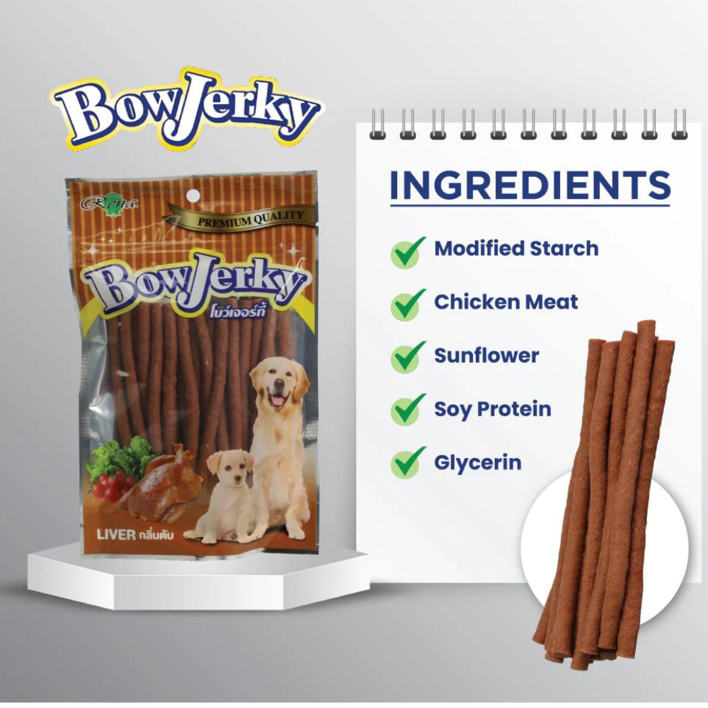 Rena BowJerky Liver Sticks Dog Treats - 200 g