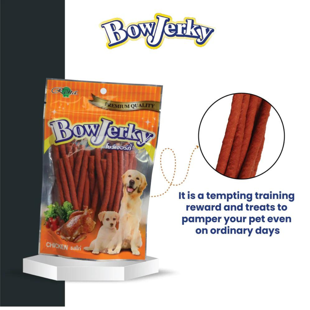 Rena BowJerky Chicken Sticks Dog Treats - 200 g